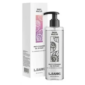 гидрофильное масло-пенка с муцином улитки l’sanic snail mucus oil to foam cleanser