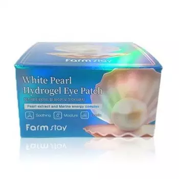 гидрогелевые патчи для глаз с экстрактом жемчуга farmstay white pearl hydrogel eye patch