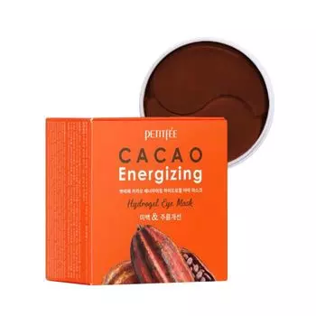гидрогелевые патчи с экстрактом какао для кожи вокруг глаз petitfee cacao energizing hydrogel eye mask