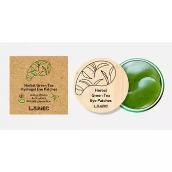 гидрогелевые патчи с экстрактом зеленого чая l’sanic herbal green tea hydrogel eye patches
