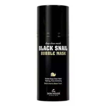 кислородная маска с улиткой и древесным углем the skin house black snail bubble mask