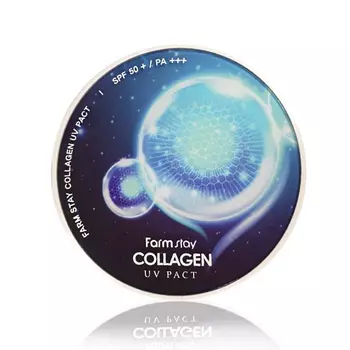 компактная пудра с коллагеном farmstay collagen uv pact spf50/pa+++