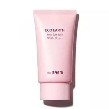крем-база с каламиновой пудрой the saem eco earth pink sun base