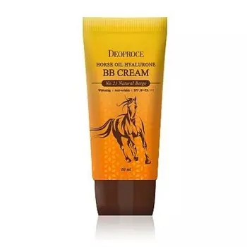 крем бб с гиалуроновой кислотой и лошадиным жиром deoproce horse oil hyalurone bb cream spf50+ pa+++