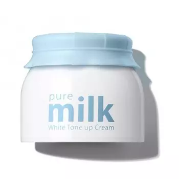 крем для лица осветляющий the saem pure milk white tone up cream