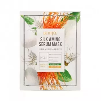 функциональная маска для борьбы с морщинами petitfee silk amino serum mask