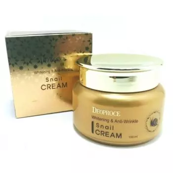 крем для лица с экстрактом улитки deoproce whitening and anti-wrinkle snail cream