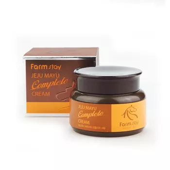 крем для лица с лошадиным маслом для сухой кожи farmstay jeju mayu complete horse oil cream