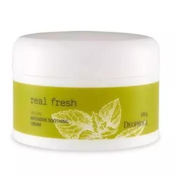 крем для лица успокаивающий deoproce real fresh vegan intensive soothing cream