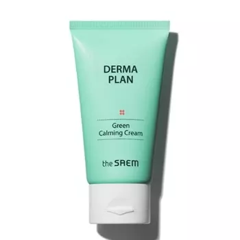 крем для лица успокаивающий the saem derma plan green calming cream