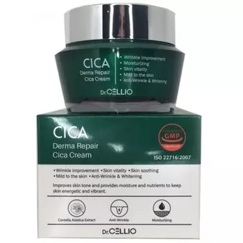 крем для лица восстанавливающий с центеллой азиатской dr.cellio derma repair cica cream