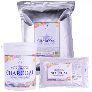 маска альгинатная для жирной кожи с расширенными порами anskin charcoal modeling mask