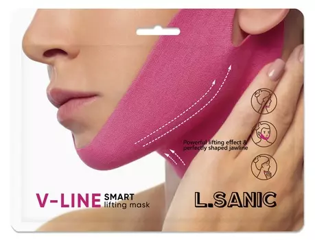 маска-бандаж для коррекции овала лица (одноразовая) l’sanic v-line smart lifting mask