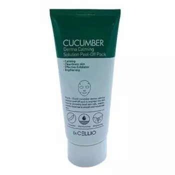 маска для лица с экстрактом огурца dr.cellio cucumber derma calming solution peel off pack
