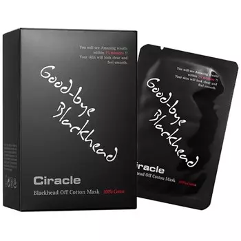 маска для удаления черных точек ciracle blackhead off cotton mask (5ml*20шт)
