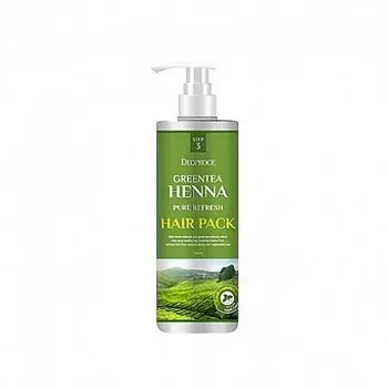 маска для волос с зеленым чаем и хной deoproce greentea henna pure refresh hair pack