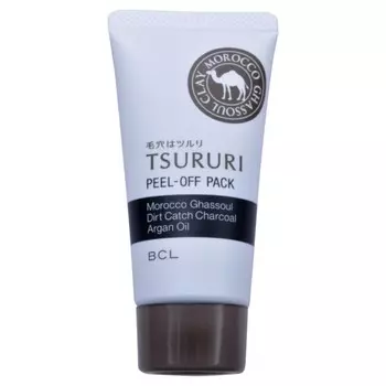 маска – пленка для очищения пор с глиной и древесным углем bcl tsururi peel-off pack