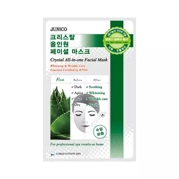 маска тканевая c алое mijin junico crystal all-in-one facial mask aloe