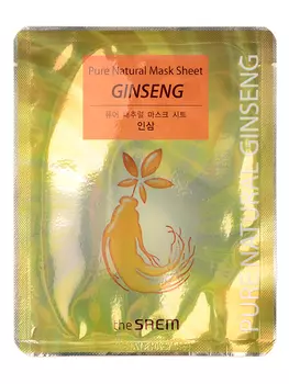 маска тканевая с красным женьшенем the saem pure natural mask sheet ginseng