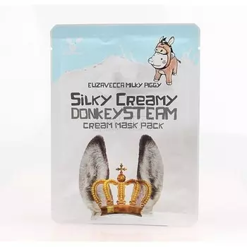 маска тканевая с паровым кремом elizavecca silky creamy donkey steam cream mask pack