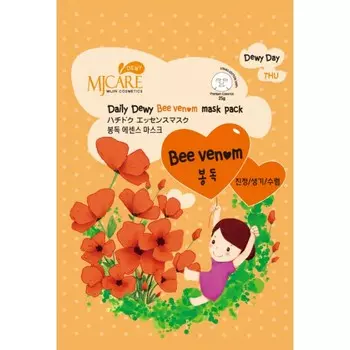 маска тканевая с пчелиным ядом mijin mj care daily dewy bee venom mask pack