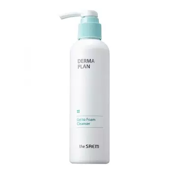 гель-пена для умывания the saem derma plan gel to foam cleanser