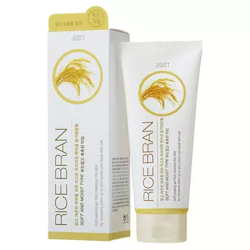 гель-пилинг с экстрактом рисовых отрубей jigott premium facial rice bran peeling gel