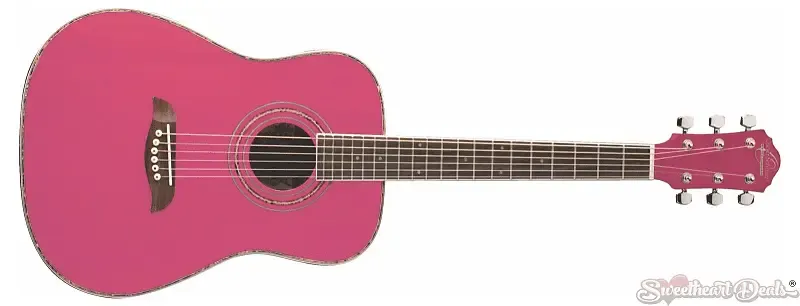 Акустическая гитара Oscar Schmidt OGHS 1/2 Size Dreadnought Acoustic Guitar Pink - OGHSP