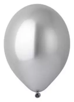 Шар латексный 14", хром Glossy, набор 12 шт., цвет серебристый