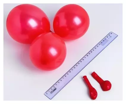 Шар латексный 5", металл, набор 100 шт., цвет красный