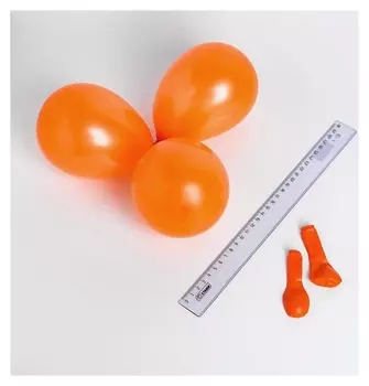 Шар латексный 5", металл, набор 100 шт., цвет оранжевый