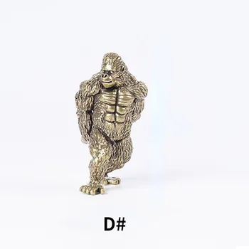 Ретро латунь фитнес бицепс Brachii Gorilla маленькая статуя офис настольные украшения декор ремесла мышцы животных фигурки орангутанга Style C