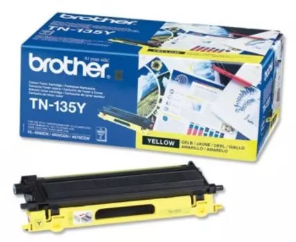 Картридж лазерный Brother TN135Y, желтый, 4000 страниц, оригинальный для HL-4040CN, HL-4050CDN, HL-4070CDW, DCP-9040CN, DCP-9042CDN, DCP-9045CDN, MFC-9440CN, MFC-9450CDN, MFC-9840CDW