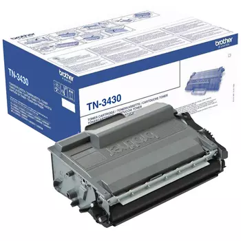 Картридж лазерный Brother TN-3430, черный, 3000 страниц, оригинальный для Brother HL-L5000D / L5100DN / L5100DNT / L5200DW / L5200DWT / L6250DN / L6300DW / L6300DWT / L6400DW / L6400DWT, DCP-L5500DN / L6600DW, MFC-L5700DN / L5750DW / L6800DW / L6800DWT / L6900DW