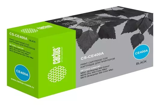 Картридж лазерный Cactus CS-CE400A (507A/CE400A), черный, 5500 страниц, совместимый для CLJ M551