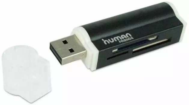 Картридер внешний Human Friends Lighter, мультиформатный, USB 2.0, черный