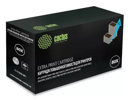 Картридж лазерный Cactus CS-CF280X-MPS (80X/CF280X), черный, 13000 страниц, совместимый для LJ Pro 400/M401/M425