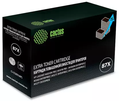 Картридж лазерный Cactus CS-CF287X-MPS (87X/CF287X), черный, 24000 страниц, совместимый для LJ M506dn/M506n/M506x