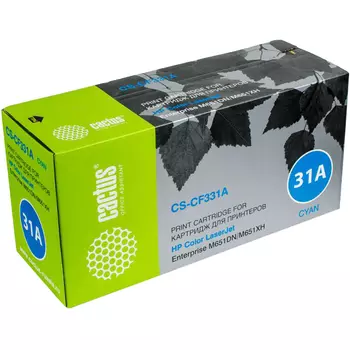 Картридж лазерный Cactus CS-CF331A (CF331A), голубой, 15000 страниц, совместимый для Color LaserJet Enterprise M651dn / M651n / M651xh