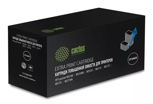 Картридж лазерный Cactus CS-CF360X-MPS (CF360X), черный, 19000 страниц, совместимый для CLJ M552dn/M553dn/M553N/M553x без чипа