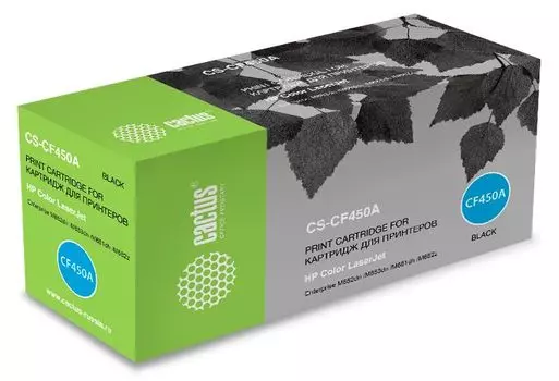 Картридж лазерный Cactus CS-CF450A (655A/CF450A), черный, 12500 страниц, совместимый для CLJ Enterprise M652dn/M653dn/M681dh