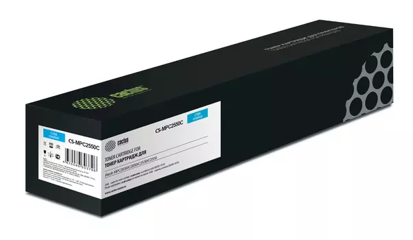 Картридж лазерный Cactus CS-MPC2550C (MPC2550C/842060), голубой, 5500 страниц, совместимый для Ricoh MPC2030/C2050/C2530/C2550 без чипа