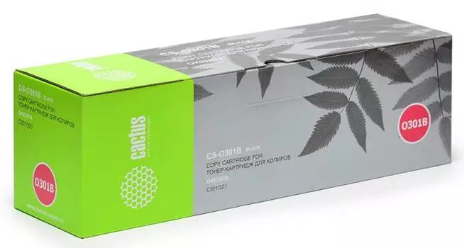 Картридж лазерный Cactus CS-O301BK (O301BK), черный, 2200 страниц, совместимый для OKI C301 / 321