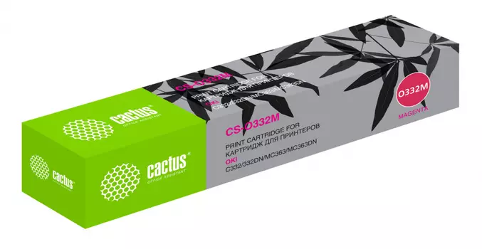 Картридж лазерный Cactus CS-O332M (46508734), пурпурный, 3000 страниц, совместимый для OKI C332/MC363