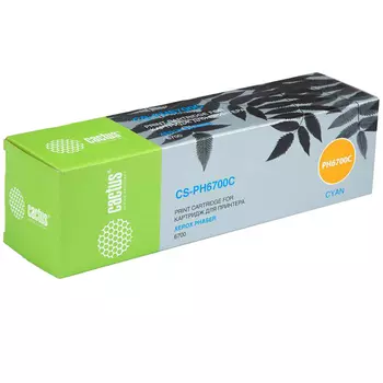 Картридж лазерный Cactus CS-PH6700C (106R01523), голубой, 12000 страниц, совместимый для Xerox Phaser 6700