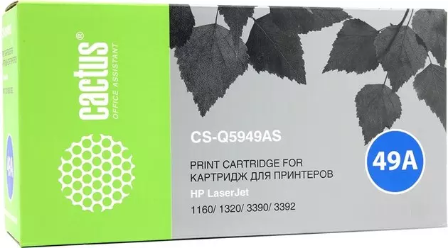 Картридж лазерный Cactus CS-Q5949AS (Q5949A), черный, 2500 страниц, совместимый для LaserJet 3390 / 3392 / 1160 / 1320tn