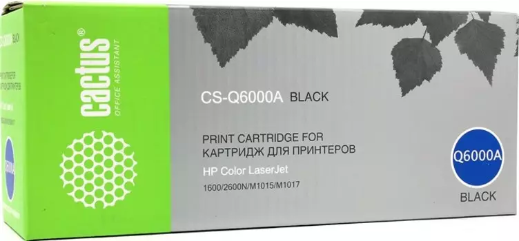 Картридж лазерный Cactus CS-Q6000A (Q6000A), черный, 2500 страниц, совместимый для CLJ 1600 / 2600n / 2605 / 2605dn / 2605dtn