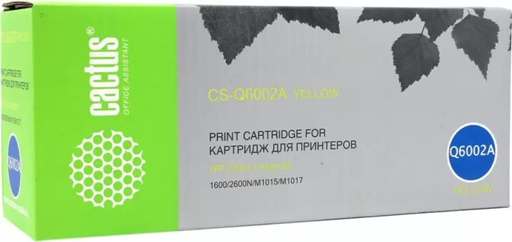 Картридж лазерный Cactus CS-Q6002A (Q6002A), желтый, 2000 страниц, совместимый для CLJ 1600 / 2600n / 2605 / 2605dn / 2605dtn