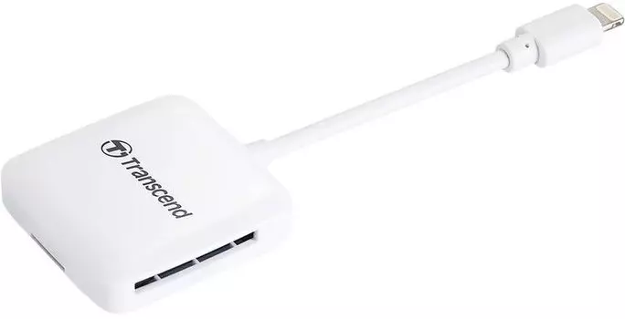 Картридер внешний Transcend TS-RDA2W, SD/microSD, Lightning, белый