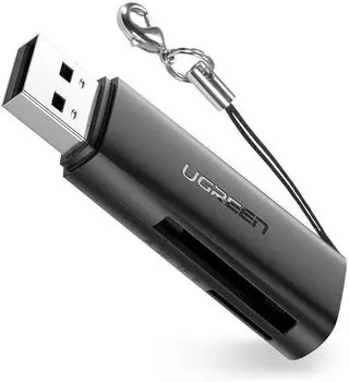 Картридер внешний UGREEN CM264, SD/microSD, USB 3.0, черный (60722)